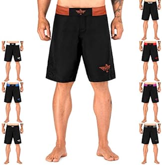 Elite Sports Men’s MMA Fight Shorts, Black Jack UFC, BJJ, No Gi, Grappling, Jiu Jitsu Shorts