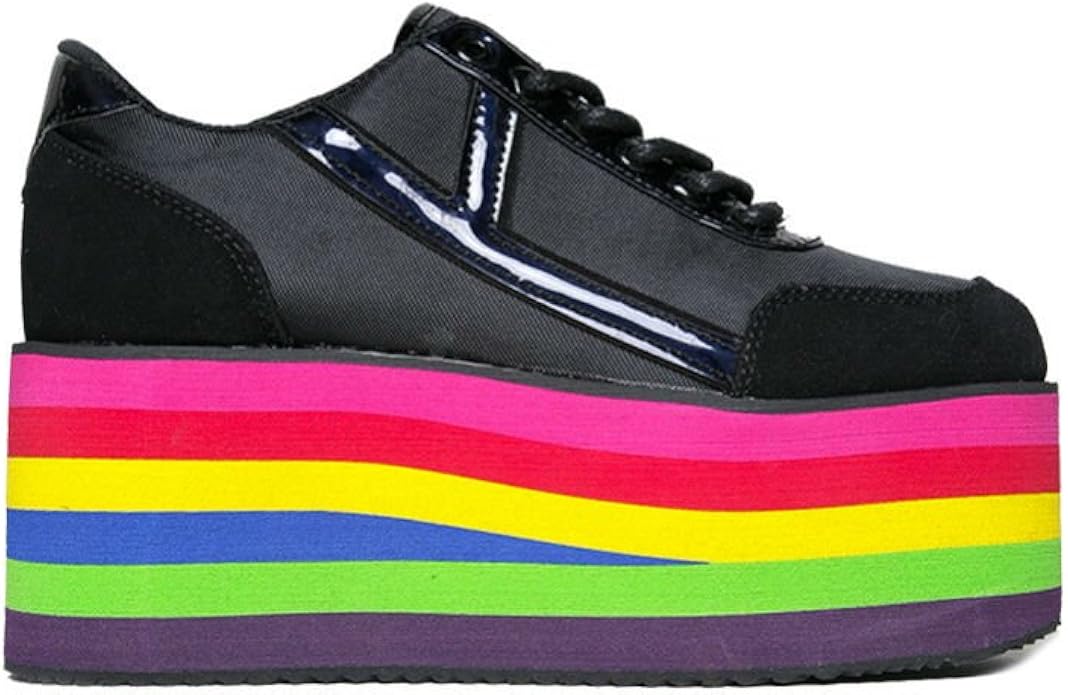 black rainbow platform shoes