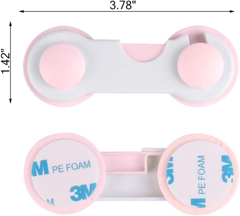 Unho 10 X Serrures De Securite Bebe Pour Porte Tiroir Armoire Frigo Placard Bloque Porte Verrou Avec Adhesifs 3m Fort Sans Percage Bon Protection Pour Enfants Ou Bebes Rose Securite Securite Domestique