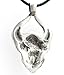 Trilogy Jewelry Pewter Horned Demon Head with Inverted Pentagram Pendant on Leather Necklace