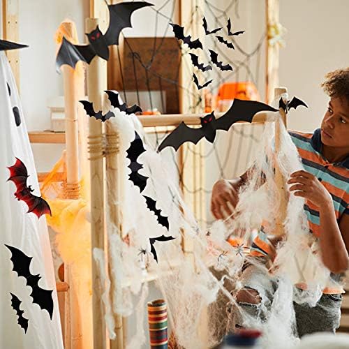 Creepy Halloween Bat Decorations - 120 PCS in Various Sizes, Waterproof Crafts