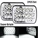 7X6' Inch LED Headlight for Chevy Express Cargo Van 1500 2500 3500 Ford F650 High Low Beam H6014 / H6052 / H6054 / 6054, H4 Plug Replacement Kit Sealed Beam Super Bright