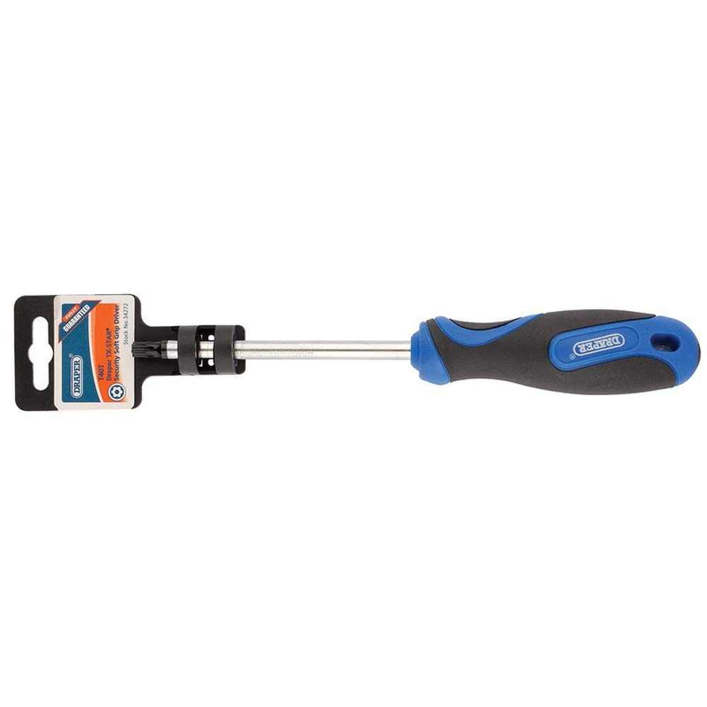 Draper 34272 Tx-Star T40 Tamperproof Security Screwdriver with Soft Grip,Blue,11.5 x 0.01 x 0.01 cm; 40 Grams