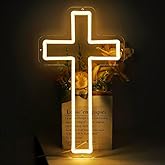 Cross Neon Sign, Jesus Led Neon Light for Wall Decor Home Bedroom USB Powered Light-Upside Down Cross Lights for Easter Christmas Wedding Decor