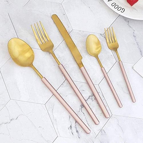 30のカトラリーセット 304ステンレス鋼カトラリーウエスタンステーキナイフフォークスプーンセット ピンクゴールドサービス6名様用お祝いの家族のごちそう 結婚式 パーティー食器洗い機安全なカトラリーサービングセット Pasadenahc Com