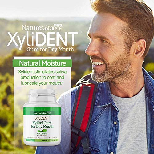 XyliDENT Xylitol Gum for Dry Mouth Relief Stimulates Saliva, Freshens