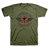 Forged In His Strength Christian T-Shirt,Military Green,X-Large