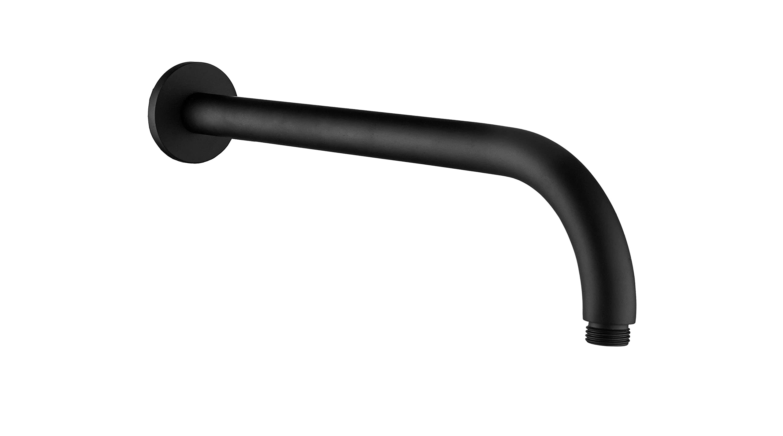 Keenware KSA-182 Lunar Round Overhead Brass Shower Head Wall Outlet Arm Matt Black
