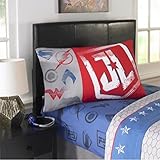 DC Superhero Kids DC Superhero Justice League Microfiber Twin Bedding Sheet Set,Blue, Red, White, Grey