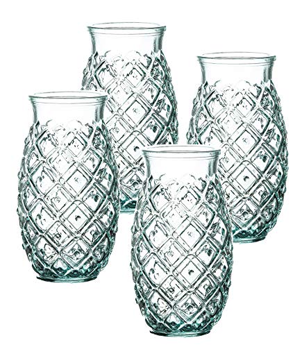BigDean 4x XXL Trinkgläser im Ananas-Look 700 ml - Made in Spain - Aus 100% Recycling-Glas - Gläser-Set für Sommer… – Bild 3