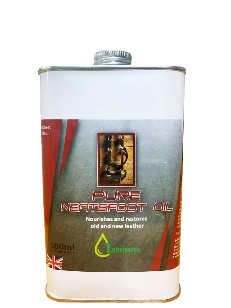 Premium 100% Pure Neatsfoot Oil – Leather Conditioner & Restorer, 500ml Bottle – Softens, Protects & Revives Leather