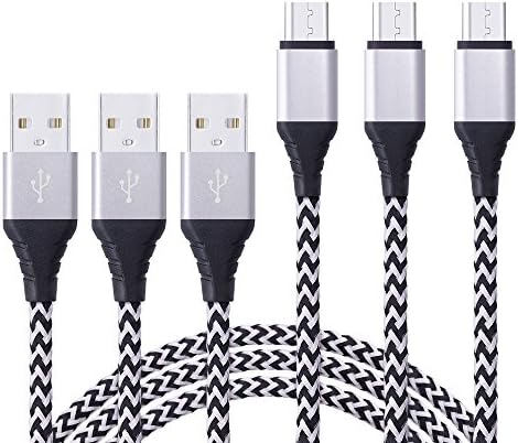 Android Charger Cable, Vifigen 3-Pack [6FT]High Speed Premium Nylon Braided USB 2.0 A Male to Micro B Sync Data &amp; Charger Cable for Android, Samsung, HTC, LG, Sony and More