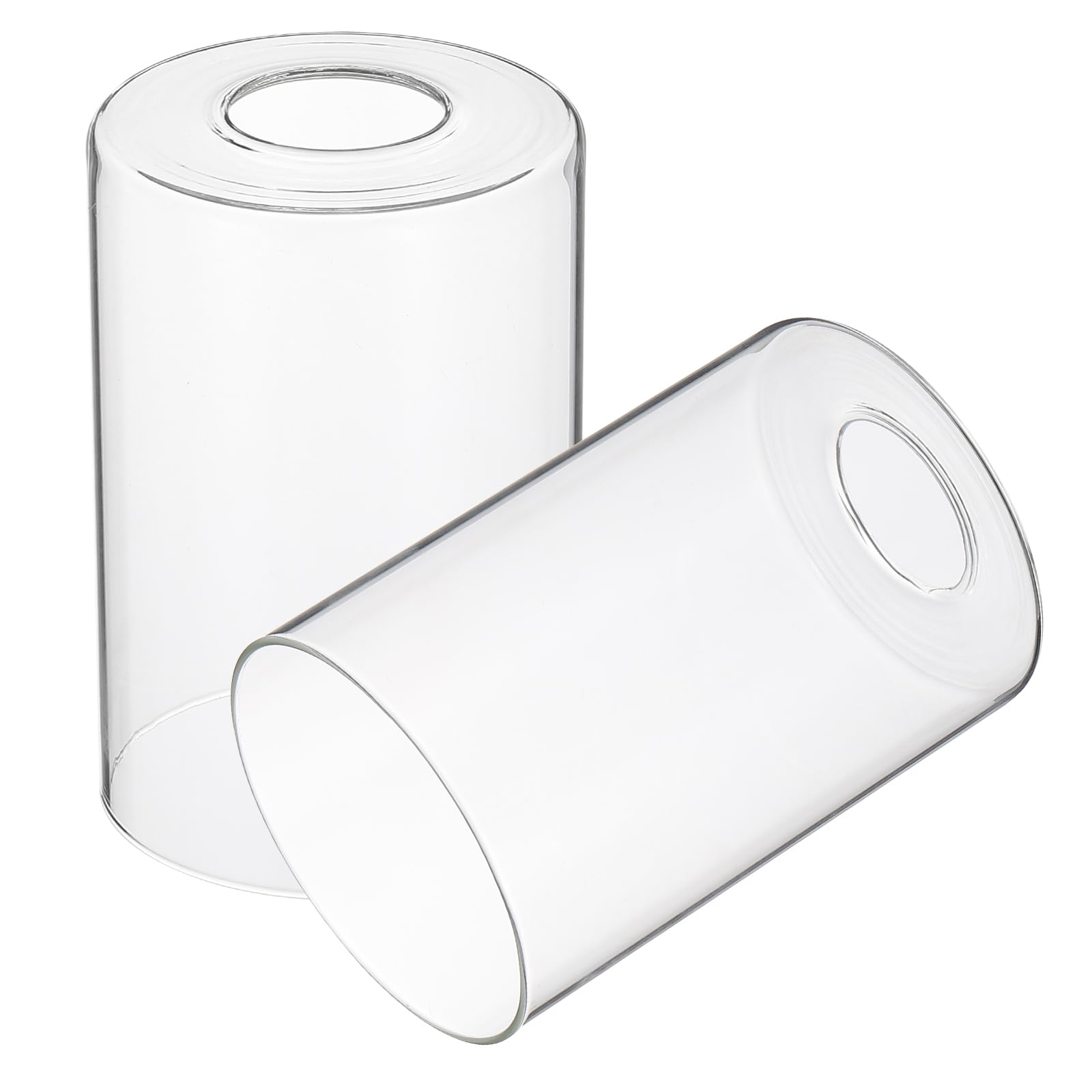 PATIKIL 6 x 4 Inch Clear Glass Shades Replacement, 2pcs Handmade Glass Lamp Shade Cylinder Lampshade Light Fixture with 1-5/8" Fitter for Chandelier Pendant Wall Sconces