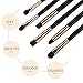 MAGEFY 20 PCs Makeup Blending Brush Tool Set,for Foundation Blending Blush Concealer Eye Shadow,Soft Fiber Bristles Premium Plastic Handles(Black Golden) with Makeup Brush Scrubbing Mat