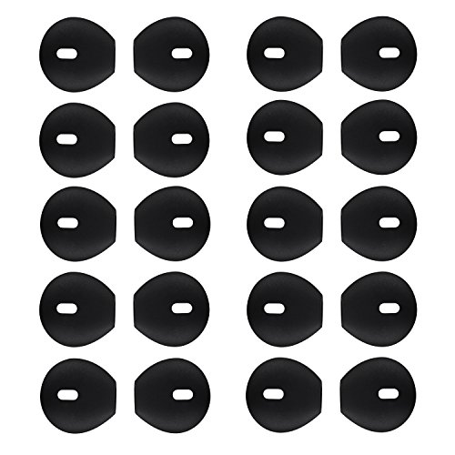 20 Pieces For iPhone Earpods silicone cover Tips Teemade Replacement Ear Gels Buds Anti-slip Silicone Soft Sport Earbud Tips for iPhone X/8/8 plus/7/7 plus/6s/6 plus/5s/5c/5 (Black)