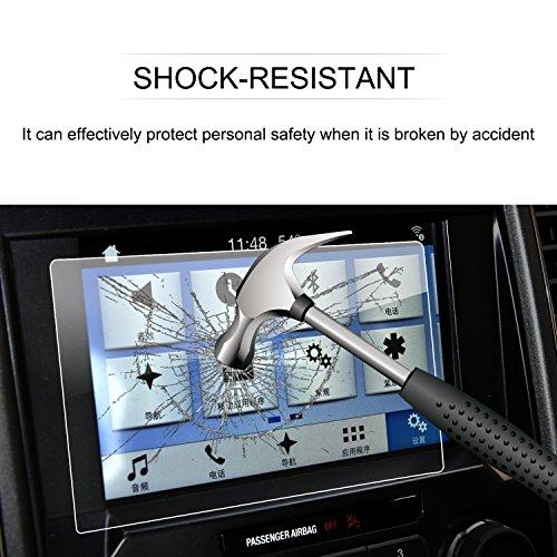 LFOTPP Ford F-150 2017 8 Inch Car Navigation Screen Protector, [9H Hardness] Clear Tempered Glass Center Touch Screen Protector Anti Scratch High Clarity