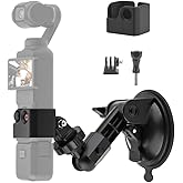 Osmo Pocket 3 Suction Cup Mount, Action Camera Car Mount Windshield Window Camera Holder for Osmo Pocket 3 2, Action 4, for Insta360 X4 X3 X2 Go 3S, for GoPro Hero 12 11 10 9 8 7 6 5