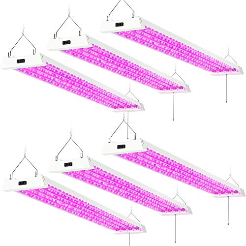 Sunco Lighting LED Grow Light, 80W, Full Spectrum, Integrated Suspended Fixture, Plug in, Grow Plants Seedlings Vegetables Flowers Indoors Year Round – 6 Pack