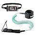 Unigear Premium 10' Coiled SUP Leash (11 Colors) Inflatable Paddle Board Surfboard Leash with Waterproof Wallet (Sky Blue-New)