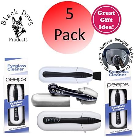 Peeps 5 Pack Eyeglass Cleaner#1 cleaning tool No Cloths, No Wipes, No Sprays, No Alcohol, No Mess. All-In-One Lens Cleaner for Eyeglasses and Sunglasses