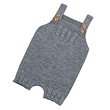 Voberry Newborn Baby Knit Overalls Toddler Boy Girl Knit Romper Cotton Jumpsuit Outfits (0~6 Month, Gray)