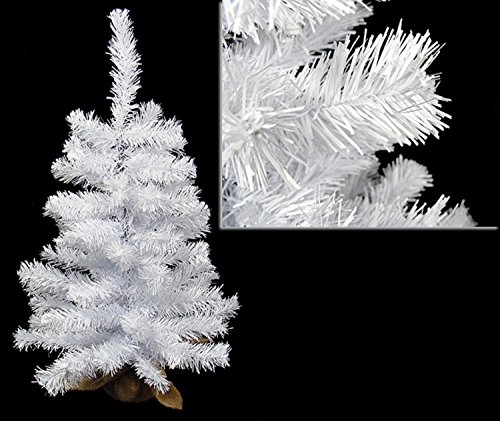 2' White Canadian Pine Artificial Christmas Tree with Burlap - Unlit