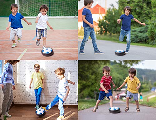 Refasy Kid Toys, Gifts for an 11 Year Old Boy Hover Soccer Toy LED Light Boys Girls Age 2 3 4 5 6 7 8-16 Year Old Birthday Gift to Indoor Outdoor Training Football Puzzle Game Sports Ball Blue
