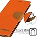GOOSPERY Canvas Wallet for Samsung Galaxy Note 9 Case (2018) Denim Stand Flip Cover - Orange