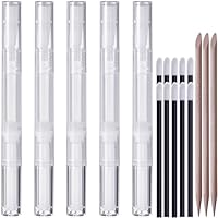 5 Pack 3ml Transparent Empty Twist Pens, KINGMAS Cuticle & Nail Oil Pen Lip Gloss Container Applicators Growth Liquid Tube