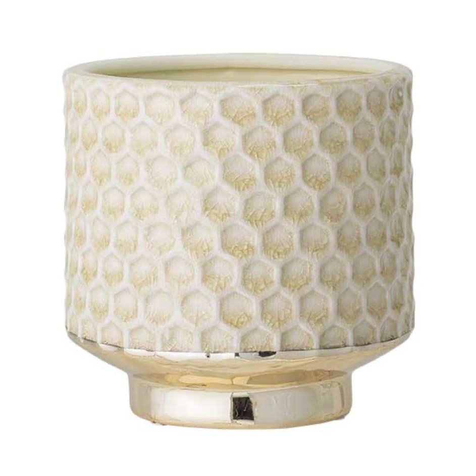 Nordring Ceramic Flower Pot Goldy - colorful Planter, Pot for plants, sukkulents Size M (12,5 cm ø) Dia 5-1/8", Stoneware, cloud