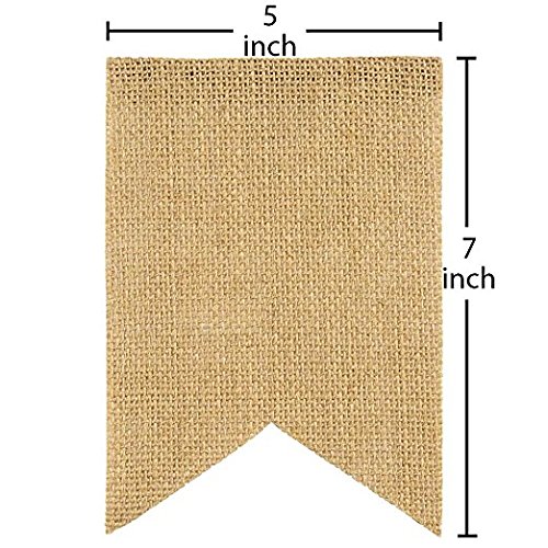 Parfair Dessin 40 Pcs Stiffened Swallowtail Flag Bunting Burlap Banner PreStringed No DIY Garland Decoration for Holidays Camping Halloween Christmas 40 Feet (Natural, Flag 1) - Thumbnail 6