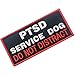 Service Dog Patch Vests/Harnesses PTSD Do Not Distract Applique Embroidered Fastener Hook & Loop Emblem