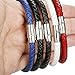 LOLIAS 5 Pcs 6MM Leather Bracelets for Men Women Braided Rope Bracelets Magnetic Clasp 7.5 In