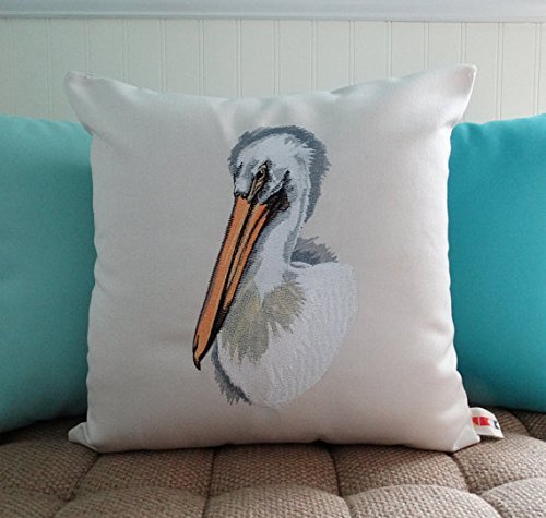 Amazon Com Sunbrella Canvas Natural Embroidered Pelican Indoor