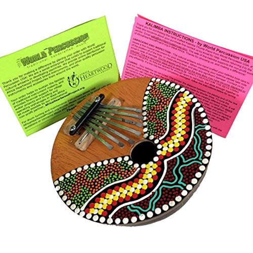 Kalimba Thumb Piano 7 keys Tunable Coconut Shell Sea Turtle Design by World Percussion