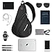 WANDF Sling Bag One Strap Backpack Travel Crossbody Backpack Water-resistant (S- Dark Grey, Small)