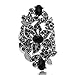 Yfnfxl Women Crystal Rhinestone Vintage Rings Black Marcasite Cocktail Statement Silver Ring