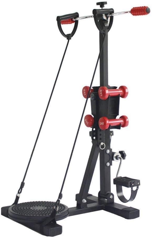 Adjustable Pedal Exerciser with Waist Exercise Disc and 4 Dumbbells Fitness Rehab Equipment for Elderly Hand, Arm and Leg Exercise Peddling Machine 324