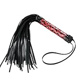 Flogger Hand Whips Leather Under Bed Bondage Restraints Sex Toy SAMMOR SM Adult Fetish Erotic Flirt Tools for Male Female Couples Club Sex Role Play BDSM kit (Red)
