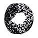 Women's Thin Black Chevron Patterned Infinity Scarf w/ Anchors