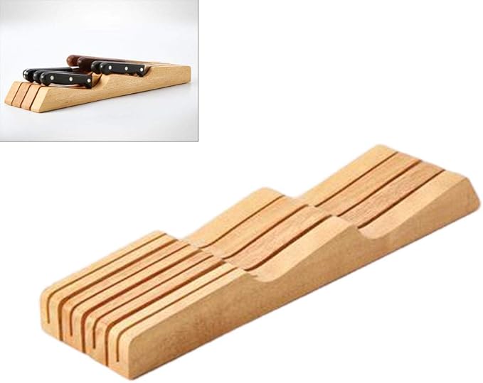 Compra Bloque de cuchillos de bambú para cajones, organizador de