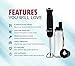 Gourmia GBJ190 Handheld & Immersion Blender - Personal Portable Smoothie Maker - 7 Speed Settings - Blend Fruit Drinks & shakes Directly In Bonus Bpa-Free 500ml Travel Bottle with Lid -300W - Black