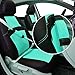CAR PASS Rainbow Cool Universal Fit Two Front 3D Air Mesh Car Seat Cover with Steering Wheel & Blet Cover-Airbag Compatible (Bucket Front Seats only, Black-Mint)
