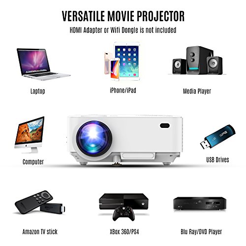 image for Projector, DBPOWER LED Mini Projector with HDMI Cable, Video Projector