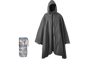 Nomadnia Plus Size Adult Rain Poncho with Hood and Zipper, Poncho Para Lluvia, Tactical Ponchos Adult For Camping, Hiking