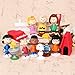 Peanuts Figurines Toys Movie Classic Figures Set of 12 + 1 Card Stickers Great Cupcake Toppers Party Decorations Birthday with Charlie Brown Snoopy and Friends - 3 to 5 cm