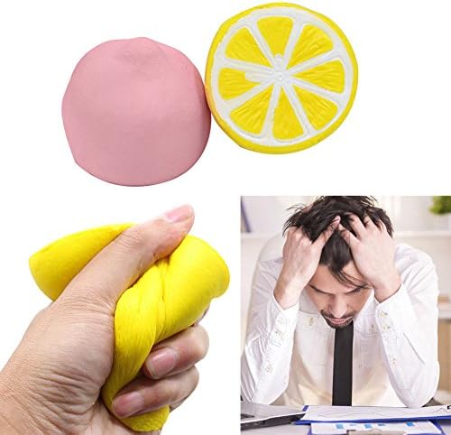 THESIMPLE - 4.3" Jumbo Slow Rising Squishies Cheeki Lemon Squishy Cream Scented Charms Kawaii Squishy Toys For Kids and Adults (Baby Pink)