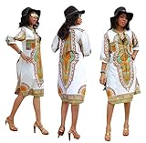 AutumnFall Women Casual Traditional African Print Party Dresses