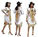 AutumnFall Women Summer Casual Deep V-Neck Traditional African Print Party Dresses (XL)