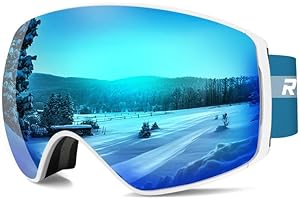 RIOROO Ski Goggles Pro for Men Women, Magnetic Ski Goggles With Detachable Anti Fog Lens 100% UV Protection OTG Ski Goggles